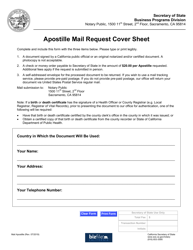 California Apostille Mail Request Cover Sheet Download Fillable Pdf Templateroller