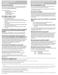 Form 100 Colorado Voter Registration Form - Colorado, Page 2