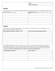 Form CPF-13 Personal Financial Disclosure Statement - Colorado, Page 2