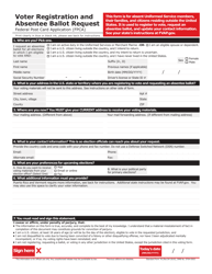 Form SF-76 Voter Registration and Absentee Ballot Request - Colorado