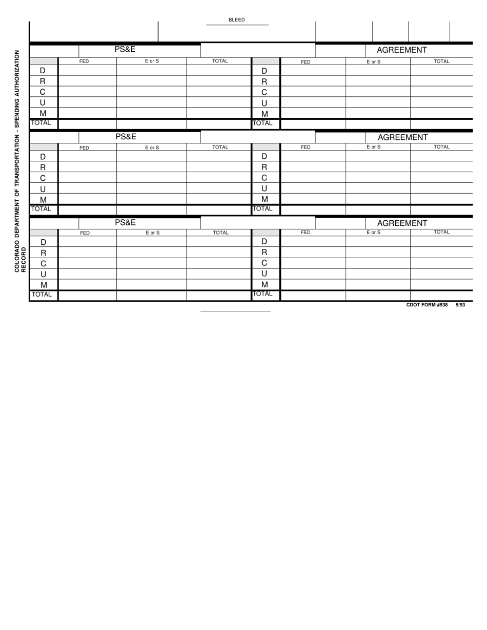 CDOT Form 538 Fill Out, Sign Online and Download Printable PDF