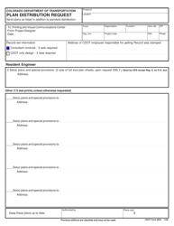 Document preview: CDOT Form 644 Plan Distribution Request - Colorado