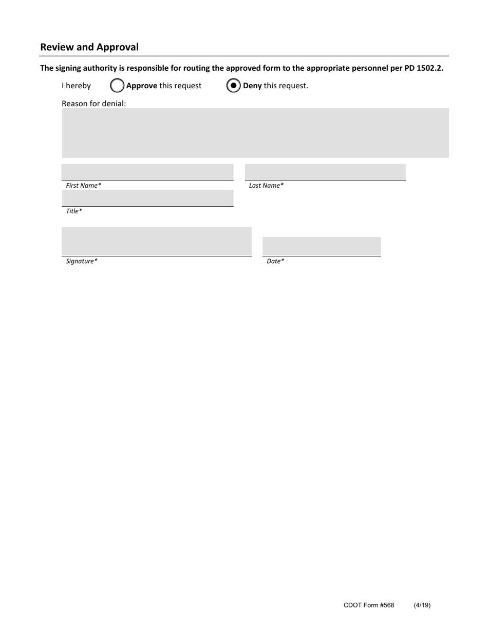 CDOT Form 568 CDOT Temporary Speed Limit Reduction - Colorado, Page 4