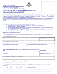 Document preview: Form REGF-5 Application for Reimbursement From the Real Estate Guaranty Fund - Connecticut
