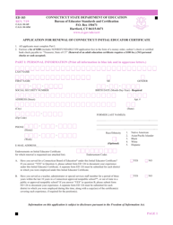 Form ED183 &quot;Application for Renewal of Connecticut Initial Educator Certificate&quot; - Connecticut