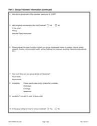 Form DEP-PARKS-VOL-200 Group Volunteer Application - Connecticut, Page 2