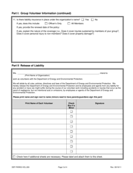 Form DEP-PARKS-VOL-200 Group Volunteer Application - Connecticut, Page 3