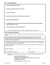 Form DEP-FISH-APP-002 Fisheries Scientific Collector Permit Application - Connecticut, Page 2