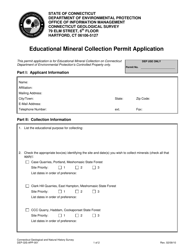 Form DEP-GIS-APP-001 Educational Mineral Collection Permit Application - Connecticut