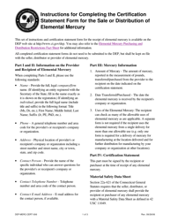Form DEEP-MERC-CERT-006 Certification Statement Form for the Sale or Distribution of Elemental Mercury - Connecticut