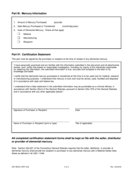 Form DEEP-MERC-CERT-006 Certification Statement Form for the Sale or Distribution of Elemental Mercury - Connecticut, Page 3