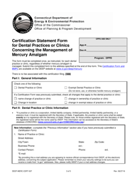 Form DEEP-MERC-CERT-007 Certification Statement Form for Dental Practices or Clinics Concerning the Management of Mercury Amalgam - Connecticut, Page 3