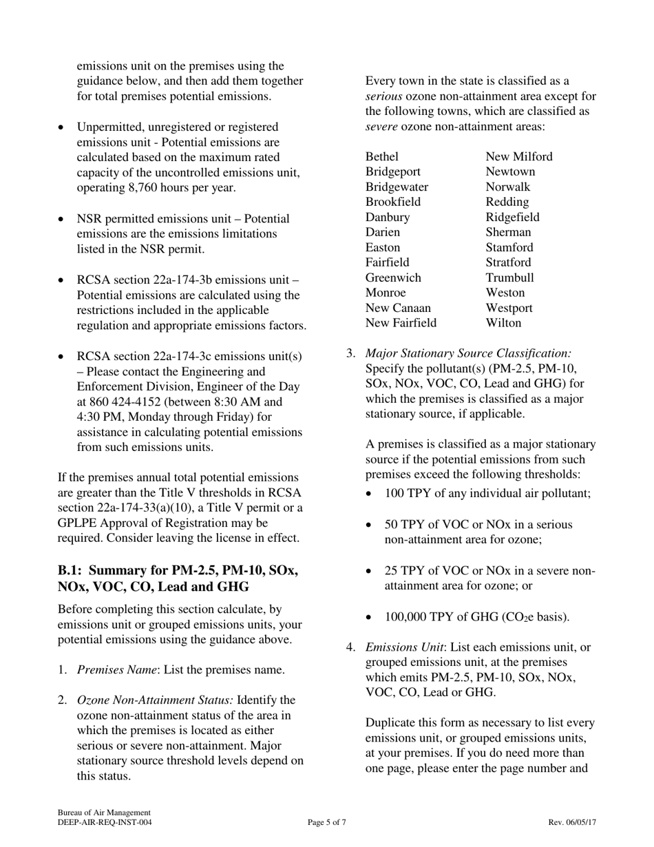 Instructions for Form DEEP-AIR-REQ-004 License Revocation Request Form - Connecticut, Page 5