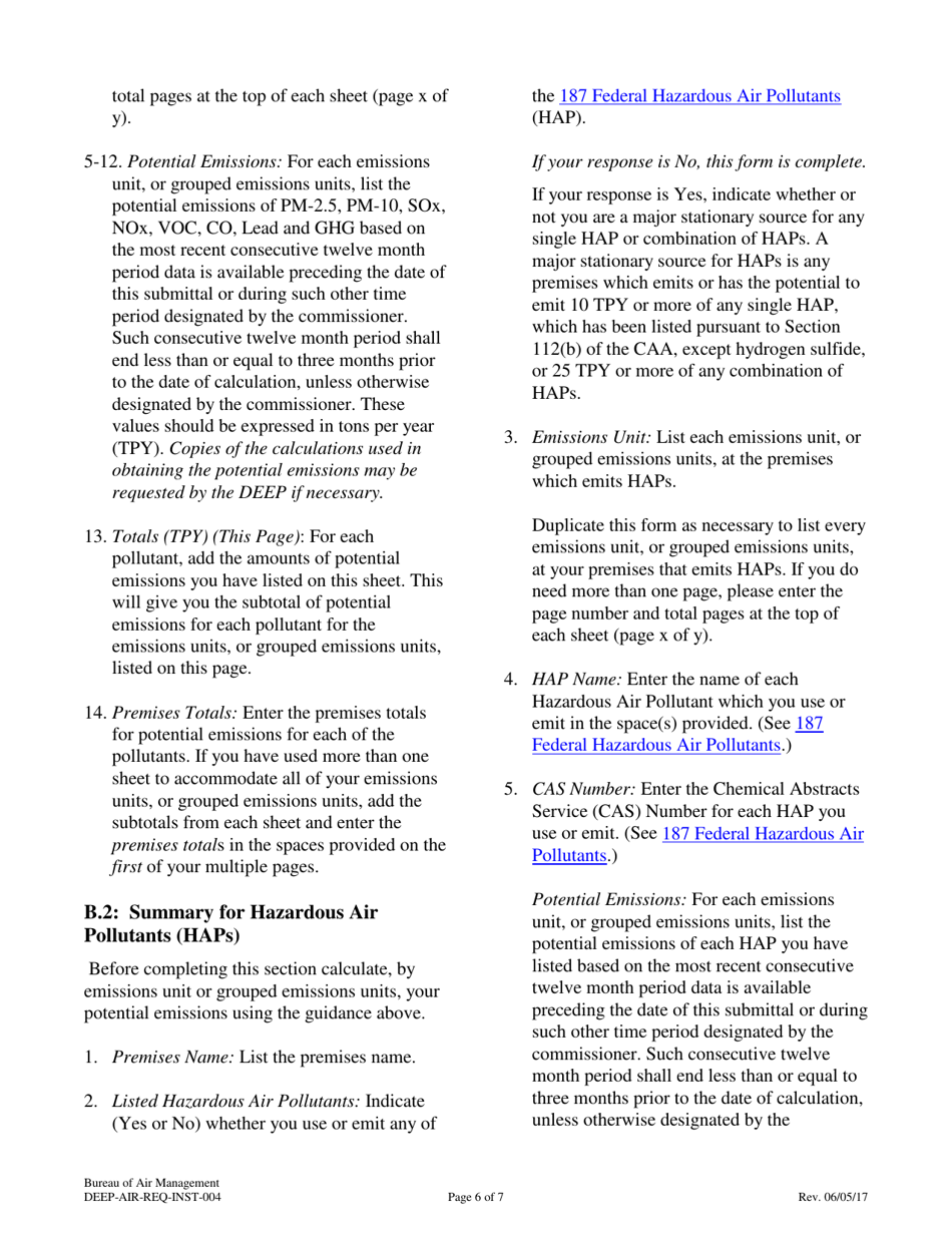Instructions for Form DEEP-AIR-REQ-004 License Revocation Request Form - Connecticut, Page 6