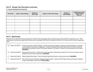 Form DEEP-NSR-APP-204 Attachment E204 Volatile Liquid Storage Supplemental Application Form - Connecticut, Page 5