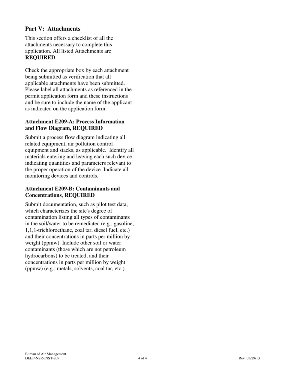 Instructions for Attachment E209 Site Remediation Equipment - Connecticut, Page 4