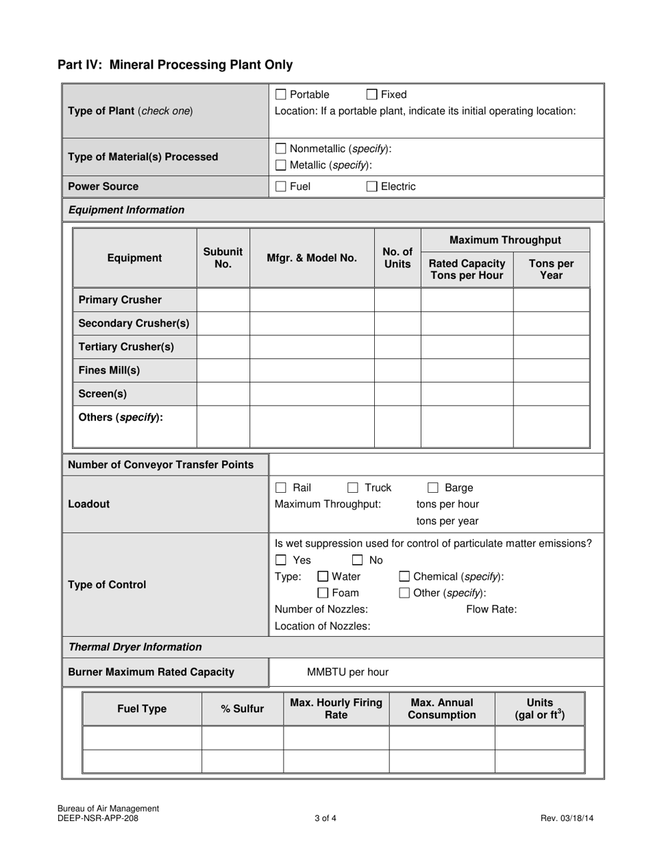 Attachment E208 Concrete, Asphalt Concrete, Mineral Processing or Other Similar Equipment - Connecticut, Page 3