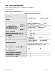 Form DEEP-NSR-APP-210 Attachment E210 Air Pollution Control Equipment Supplemental Application Form - Connecticut, Page 2