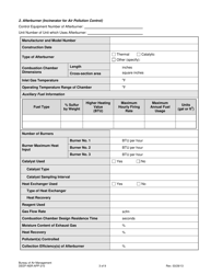 Form DEEP-NSR-APP-210 Attachment E210 Air Pollution Control Equipment Supplemental Application Form - Connecticut, Page 3
