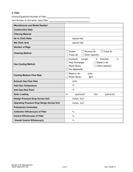 Form DEEP-NSR-APP-210 Attachment E210 Air Pollution Control Equipment Supplemental Application Form - Connecticut, Page 6