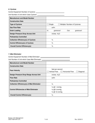 Form DEEP-NSR-APP-210 Attachment E210 Air Pollution Control Equipment Supplemental Application Form - Connecticut, Page 7