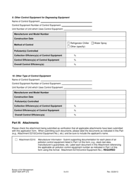 Form DEEP-NSR-APP-210 Attachment E210 Air Pollution Control Equipment Supplemental Application Form - Connecticut, Page 9