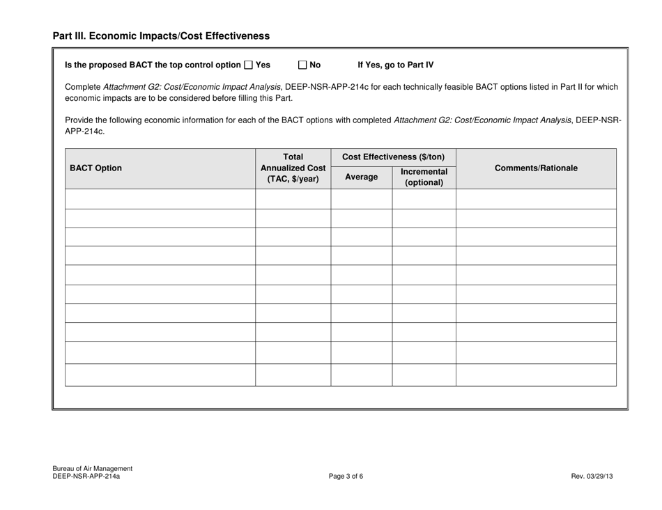 Form DEEP-NSR-APP-214A Attachment G Analysis of Best Available Control Technology (Bact) - Connecticut, Page 3