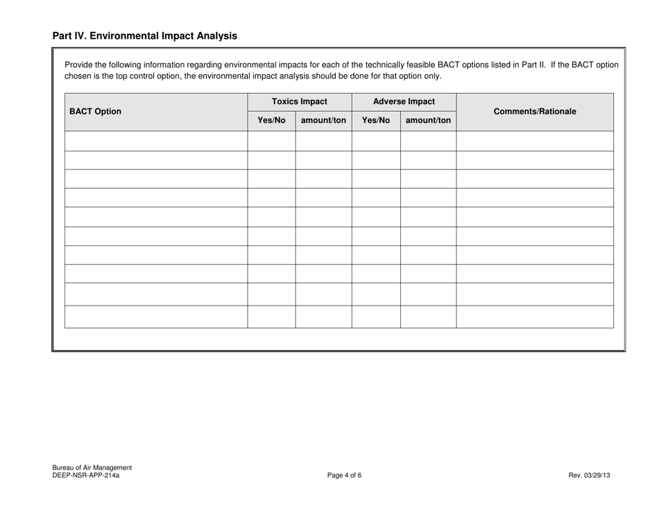 Form DEEP-NSR-APP-214A Attachment G Analysis of Best Available Control Technology (Bact) - Connecticut, Page 4