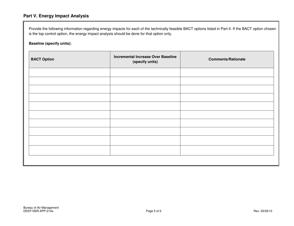 Form DEEP-NSR-APP-214A Attachment G Analysis of Best Available Control Technology (Bact) - Connecticut, Page 5