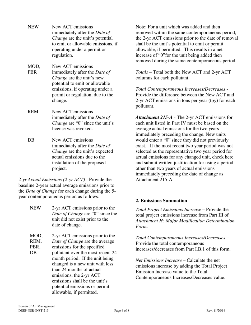 Instructions for Form DEEP-NSR-APP-215 Attachment J Non-attainment Review Form - Connecticut, Page 4