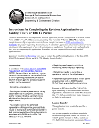 Document preview: Instructions for Form DEEP-TV-APP-100R Revision Application for an Existing Title V or Title IV Permit - Connecticut