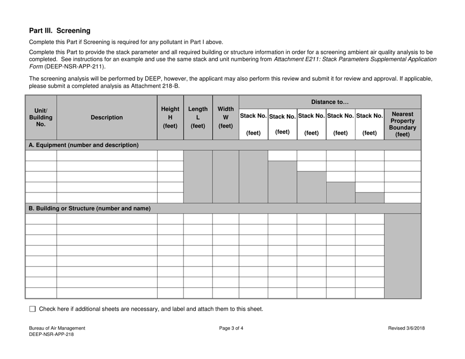 Form DEEP-NSR-APP-218 Attachment L Ambient Impact Analysis Form - Connecticut, Page 3