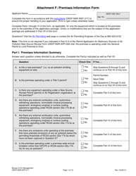 Document preview: Form DEEP-NSR-APP-217 Attachment F Premises Information Form - Connecticut