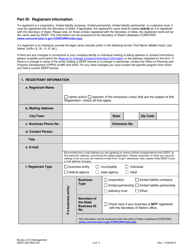 Form DEEP-AIR-REG-001 General Permit to Limit Potential to Emit From Major Stationary Sources of Air Pollution Registration Form - Connecticut, Page 2