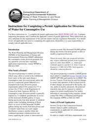 Document preview: Instructions for Form DEEP-WPMD-REQ-100 Permit Application for Diversion of Water for Consumptive Use - Connecticut