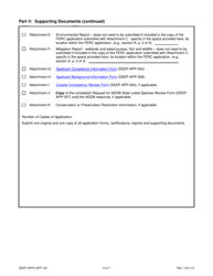 Form DEEP-OPPD-APP-100 Permit Application for a Section 401 Water Quality Certificate - FERC Hydropower Projects - Connecticut, Page 6