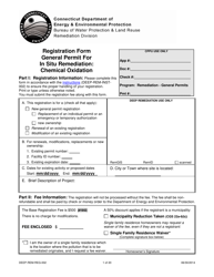 Document preview: Form DEEP-REM-REG-002 Registration Form General Permit for in Situ Remediation: Chemical Oxidation - Connecticut