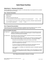 Document preview: Form DEP-SW-APP-103 Attachment J Business Information - Connecticut