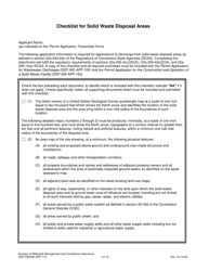Document preview: Form DEP-SW/WD-APP-110 Attachment M Checklist for Solid Waste Disposal Areas - Connecticut