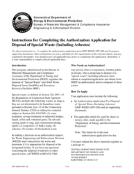 Instructions for Form DEP-WEED-APP-200 Authorization Application for Disposal of Special Waste (Including Asbestos) - Connecticut