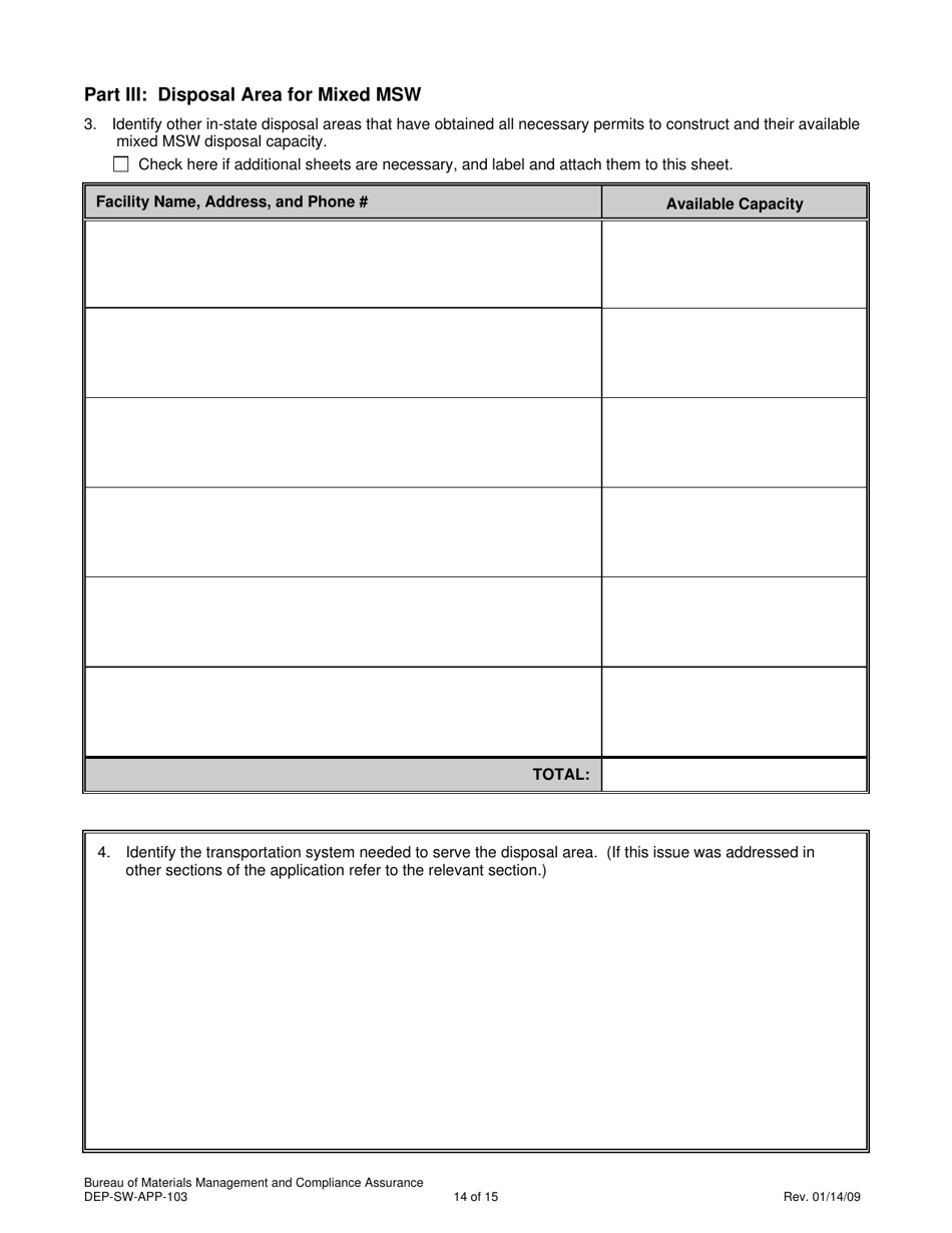Form DEP-SW-APP-104 Attachment L Determination of Need Information - Connecticut, Page 14