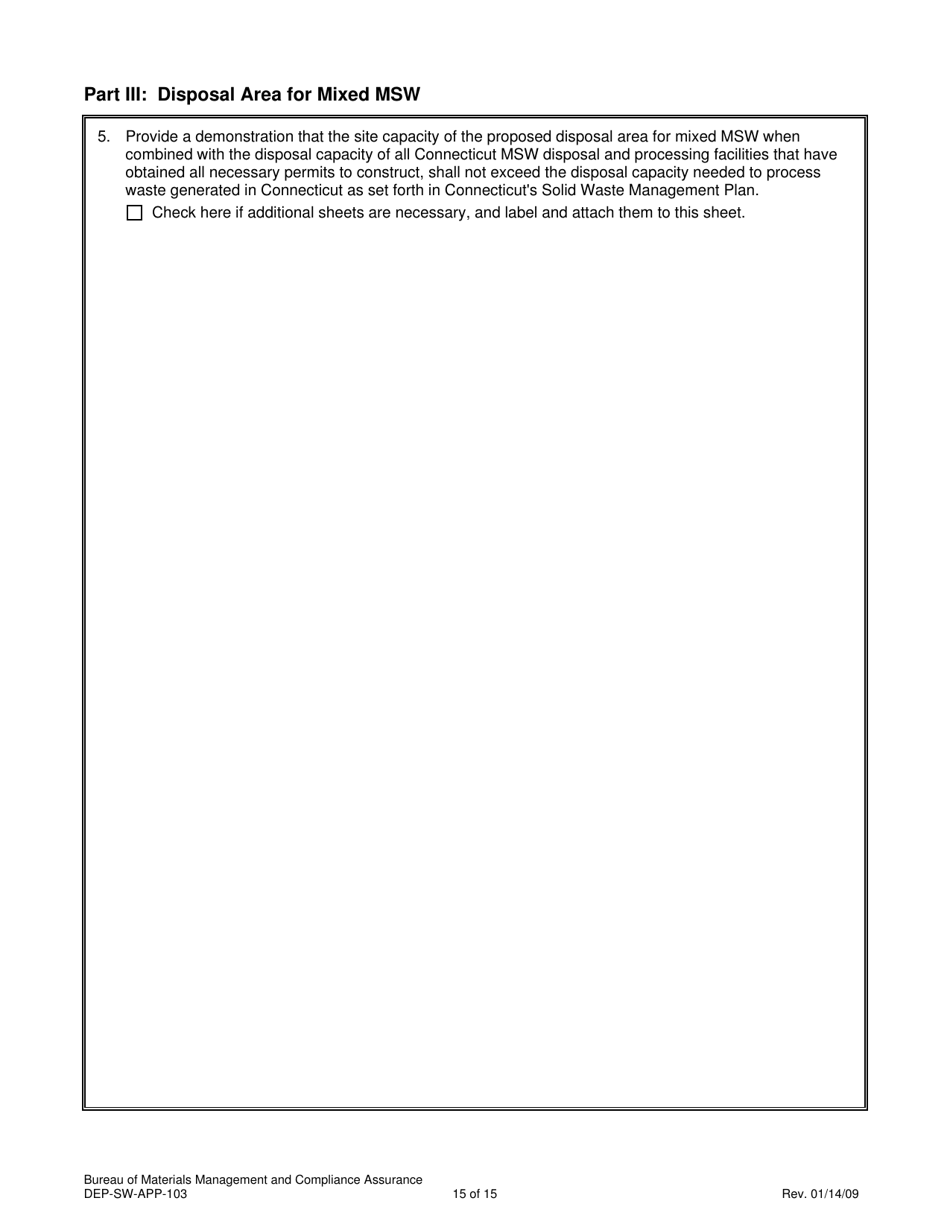 Form DEP-SW-APP-104 Attachment L Determination of Need Information - Connecticut, Page 15