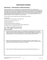 Form DEP-SW-APP-104 Attachment L Determination of Need Information - Connecticut