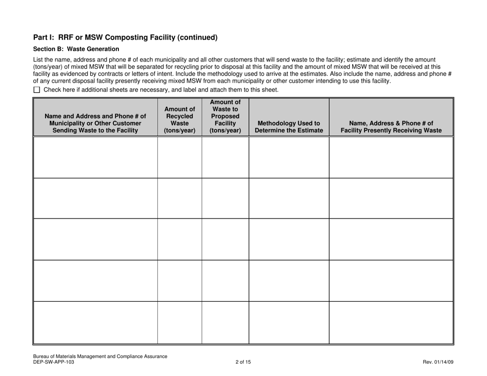 Form DEP-SW-APP-104 Attachment L Determination of Need Information - Connecticut, Page 2