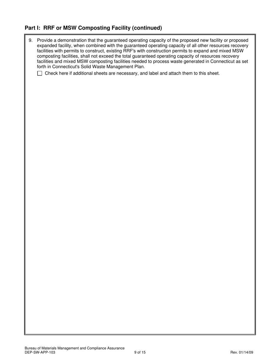 Form DEP-SW-APP-104 Attachment L Determination of Need Information - Connecticut, Page 9