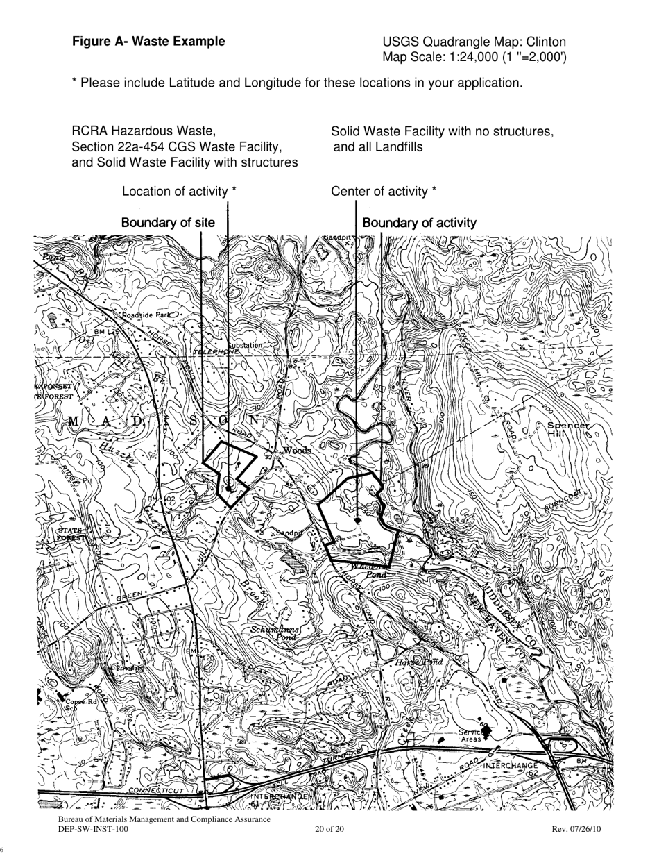 Instructions for Form DEP-SW-APP-100 Permit Application for Construction and Operation of a Solid Waste Facility - Connecticut, Page 20