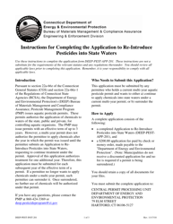 Document preview: Instructions for Form DEEP-PEST-APP-201 Application to Re-introduce Pesticides Into State Waters - Connecticut