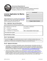 Form DEEP-MT-APP-300 License Application for Marine Terminals - Connecticut