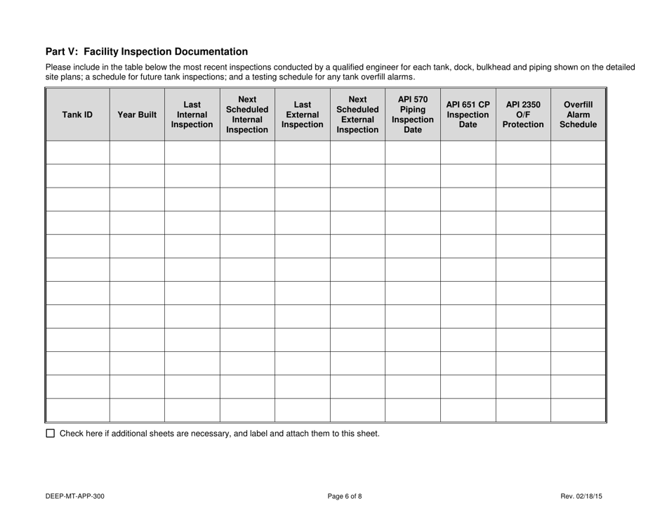Form DEEP-MT-APP-300 License Application for Marine Terminals - Connecticut, Page 6