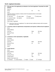 Form DEP-HAZ-APP-600 Permit Application for Facilities Which Treat, Store or Dispose of Their Own Rcra Hazardous Waste - Connecticut, Page 2